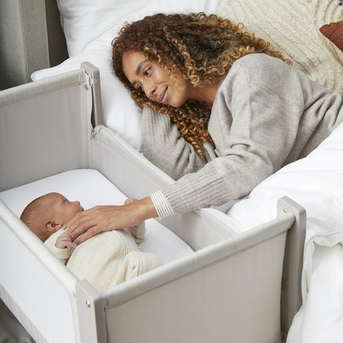 Shnuggle Air Lite Bedside Crib with Mattress- Taupe