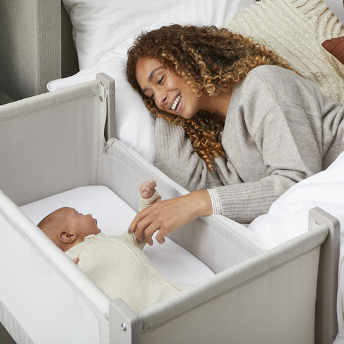 Shnuggle Air Lite Bedside Crib with Mattress- Taupe