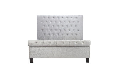 Sienna Fabric Bed Crush Velvet Steel