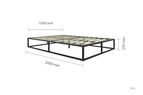 Soho Metal Platform Bed Black