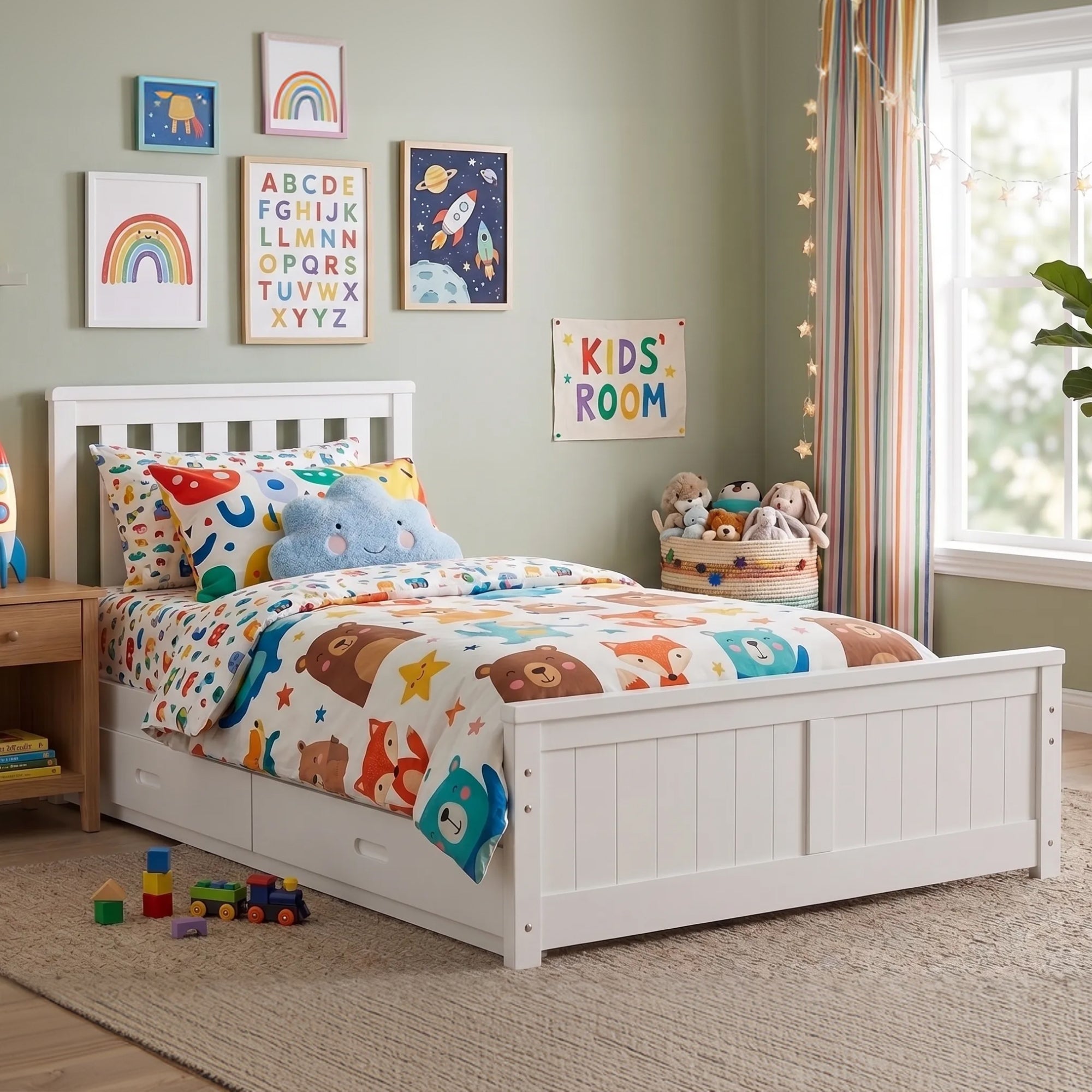 Timeless White Kids Storage 4 Drawer Bed
