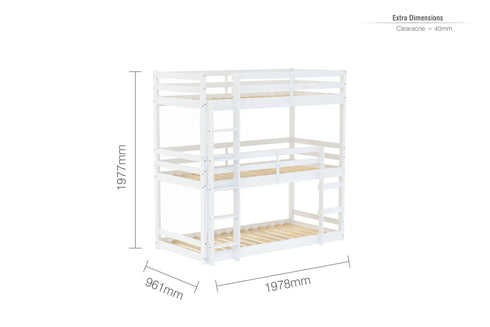 Tressa Triple Bunk Bed 90CM