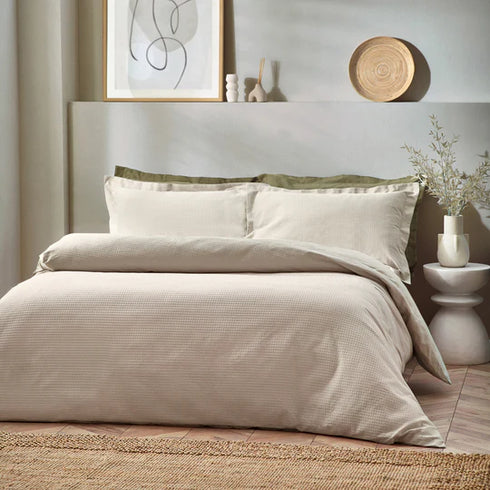 Yard Waffle Textured 100% Cotton Duvet Cover Set Linen