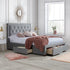 Woodbury Fabric Bed Grey Velvet
