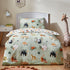 Wildlife Animal Reversible Duvet Cover Set Multicolour/Green