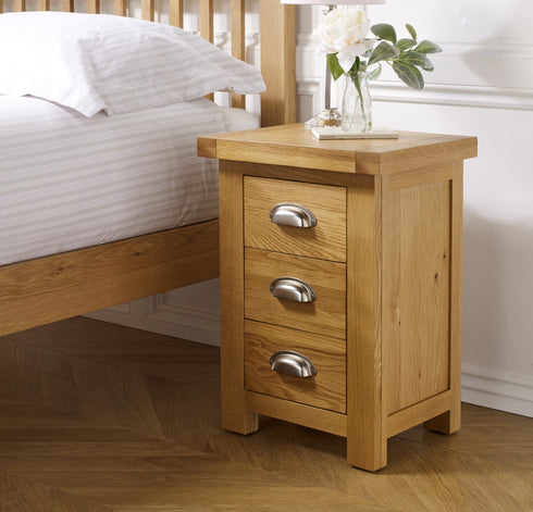 Woburn Small 3 Drawer Bedside Oak