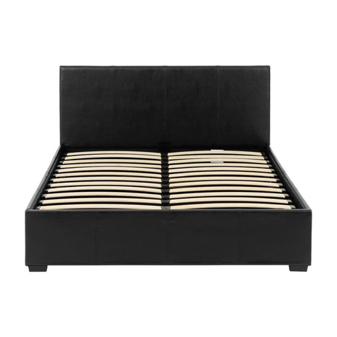Waverley 4FT6 Storage Bed - Black Faux Leather