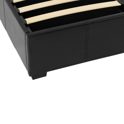 Waverley 4FT6 Storage Bed - Black Faux Leather