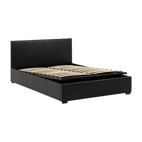 Waverley 4FT Storage Bed - Black Faux Leather