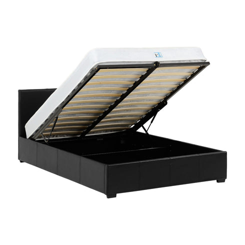 Waverley 5FT Storage Bed - Black Faux Leather