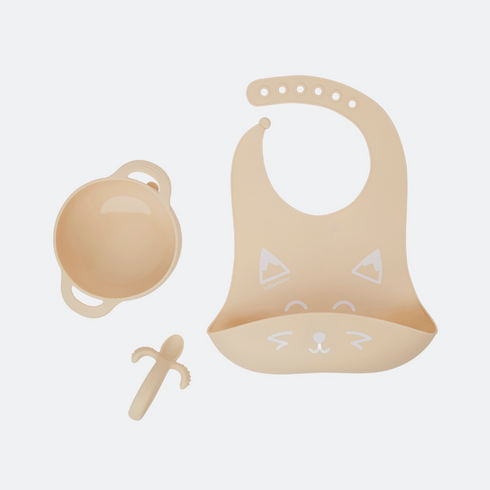 Babymoov First'isy Silicone bowl, feeder & bib set - fox (6-12m)
