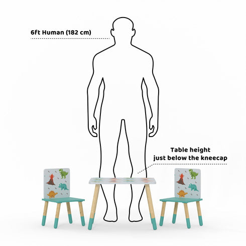 Kidsaw Dinosaur Table & 2 Chairs - Pattern