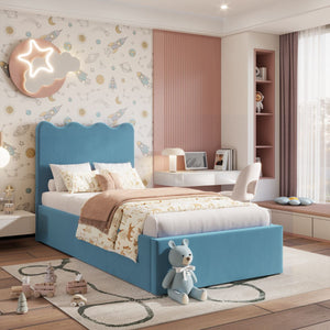 Elara Ottoman Kids Bed Baby Blue
