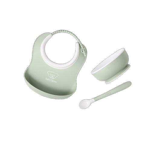 BABYBJÖRN Baby Feeding Set, 3 pcs Powder Green