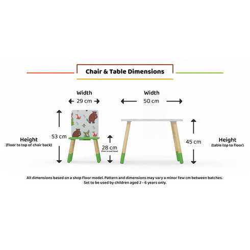 Kidsaw The Gruffalo Table & 2 Chairs - Pattern