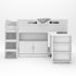 Kidsaw Kudl Storage Mid Sleeper with Desk and Cupboard - White