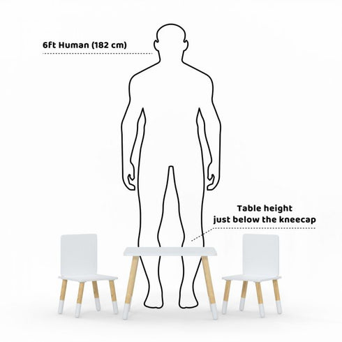 Kidsaw Table & 2 Chairs - White