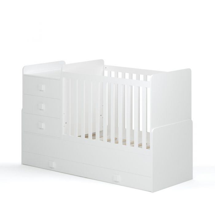 Kidsaw - Kudl, 1200 Combi 4 in 1 Cot Bed in White
