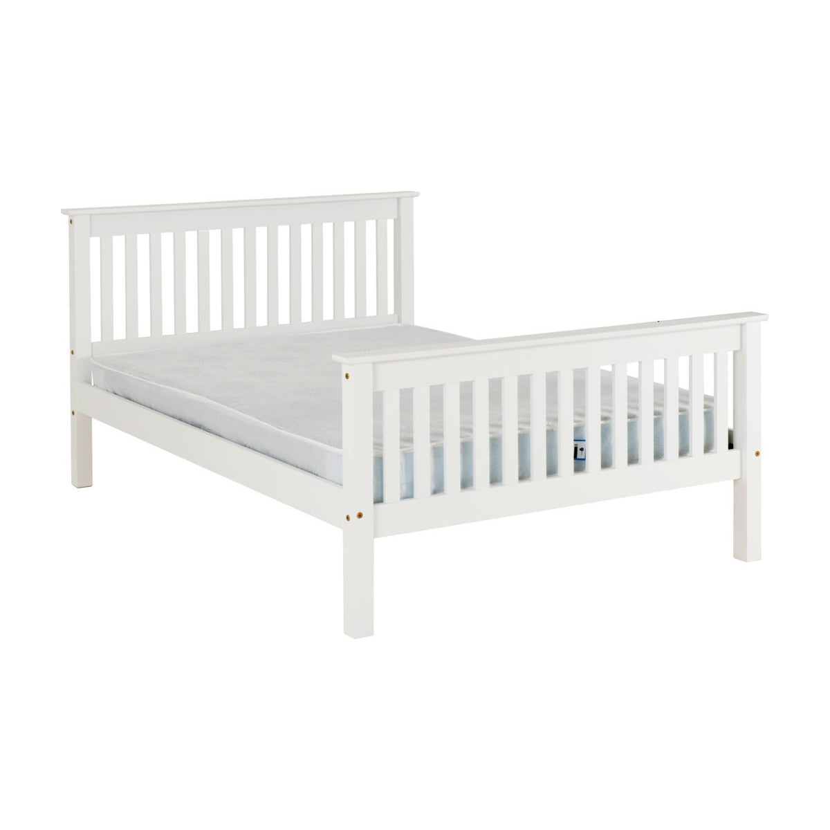 Monaco 4FT6 Bed High Foot End - White