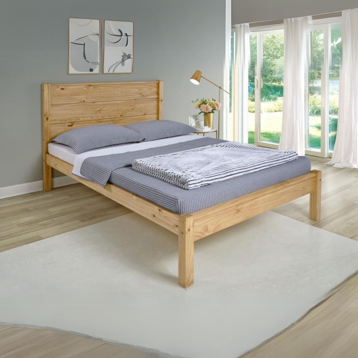 Barton 4FT6 Bed  - Waxed Pine