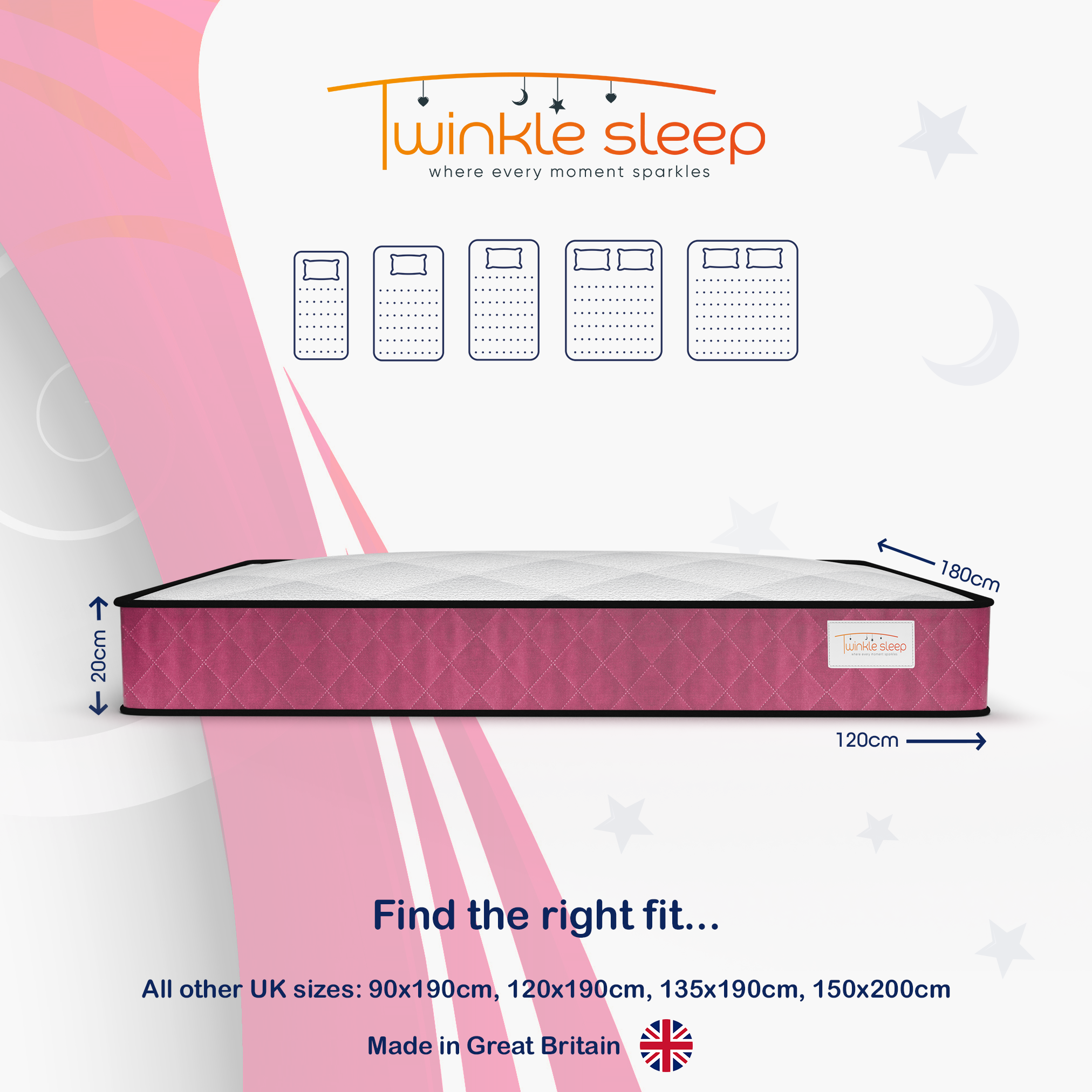 Twinkle Sleep Pink Kids Mattress