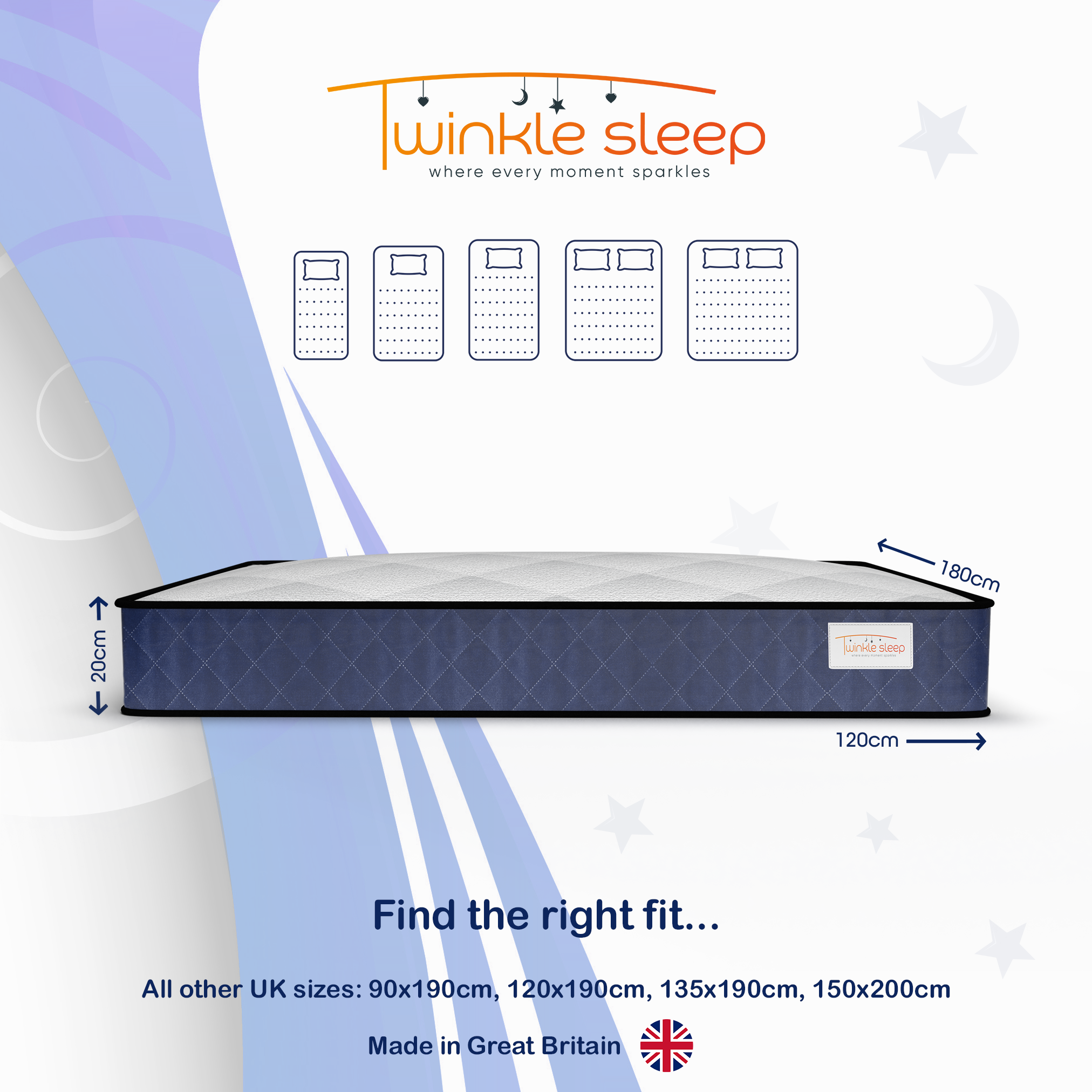 Twinkle Sleep Blue Kids Mattress