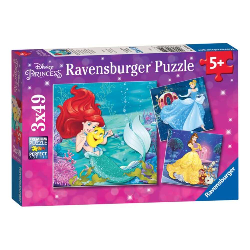 Disney Princess Adventure 3X 49 Piece Jigsaw Puzzle - Babyfair Ltd