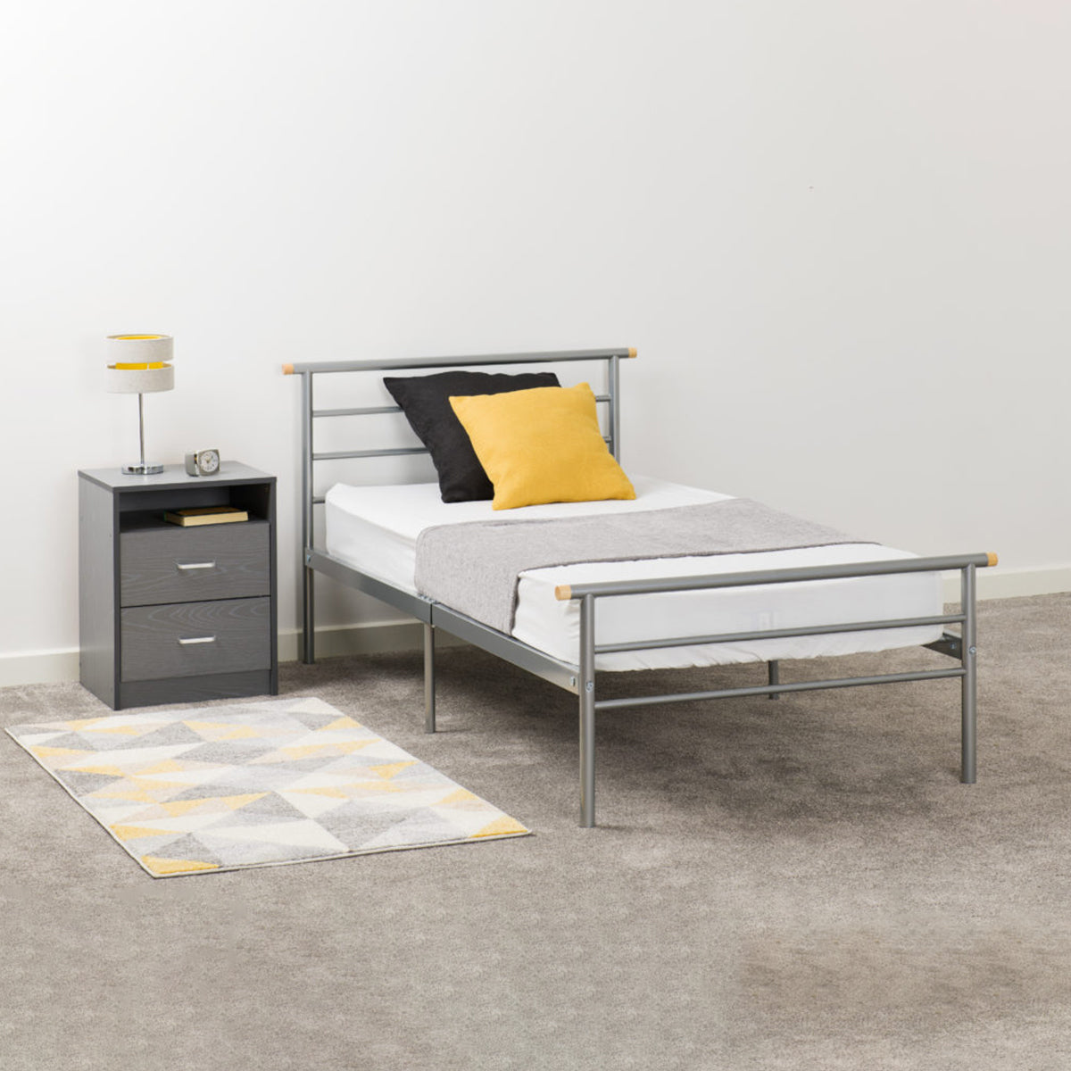 Orion 3FT Bed - Silver