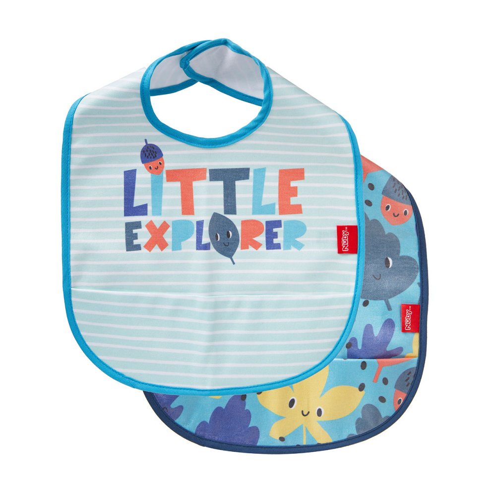 Nuby Catch All Bib Twin Pack Boy