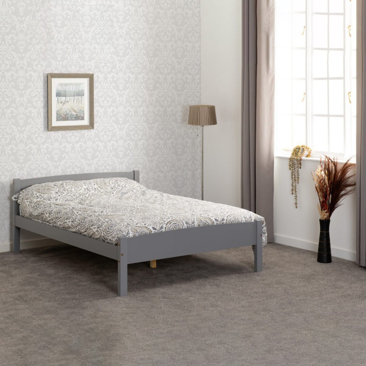 Amber 4FT6 Bed - Grey Slate