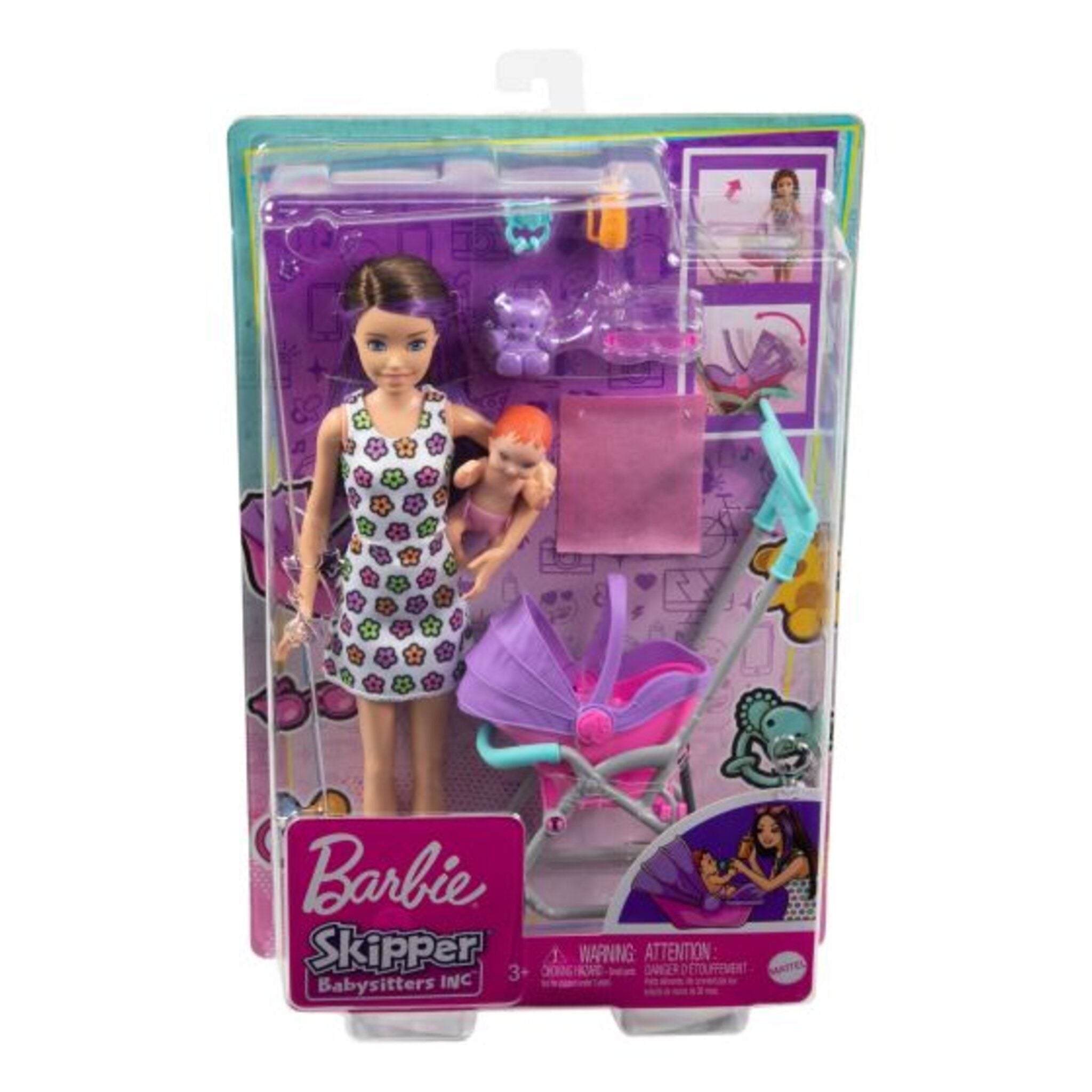 Barbie Skipper Babysitters Brown Hair Doll & Playset