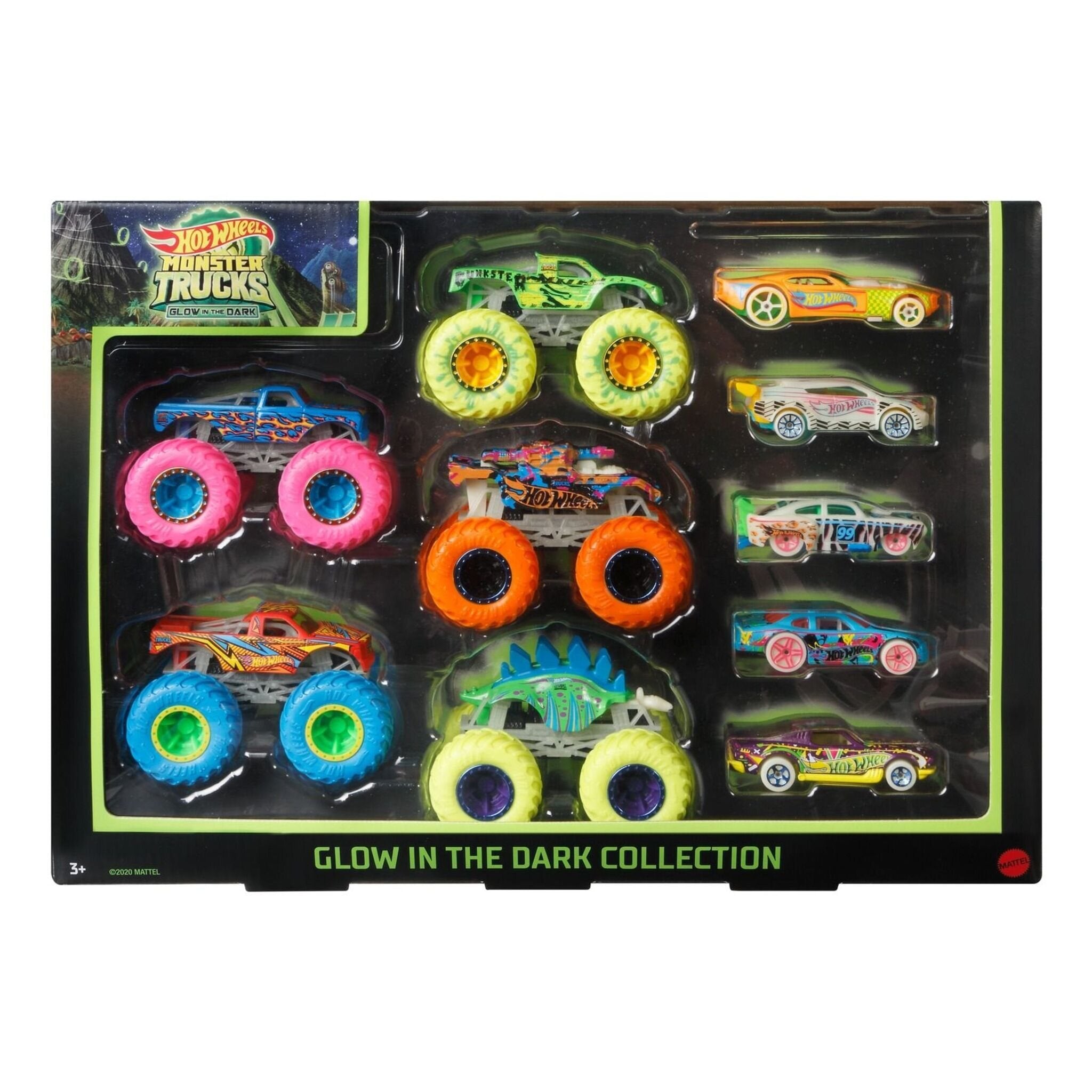 Hot Wheels Monster Trucks Glow In The Dark Bundle