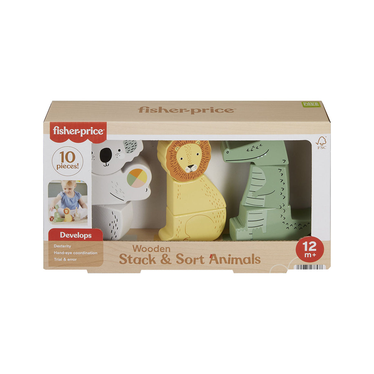 Fisher Price Wooden Stack & Sort Animals