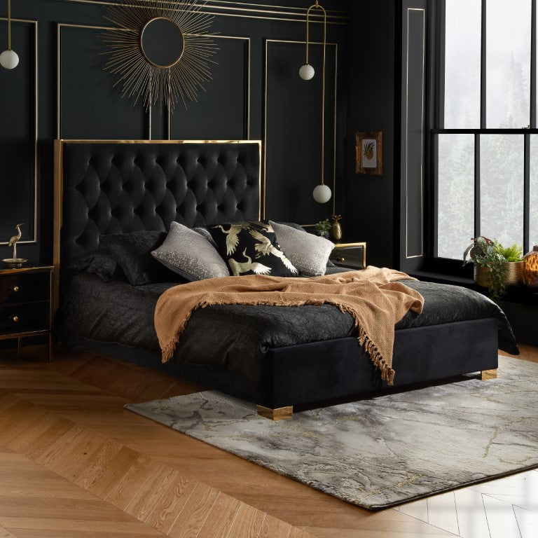 Chelsea Fabric Bed Black