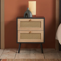 Croxley 2 Drawer Rattan Bedside