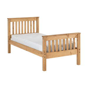 Monaco 3FT Bed High Foot End - Distressed Waxed Pine