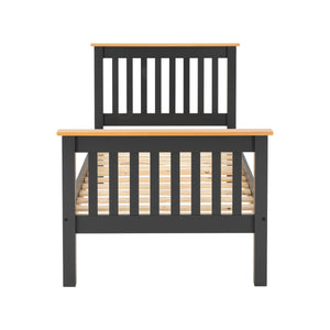 Monaco 3FT Bed High Foot End - Grey/Oak Effect