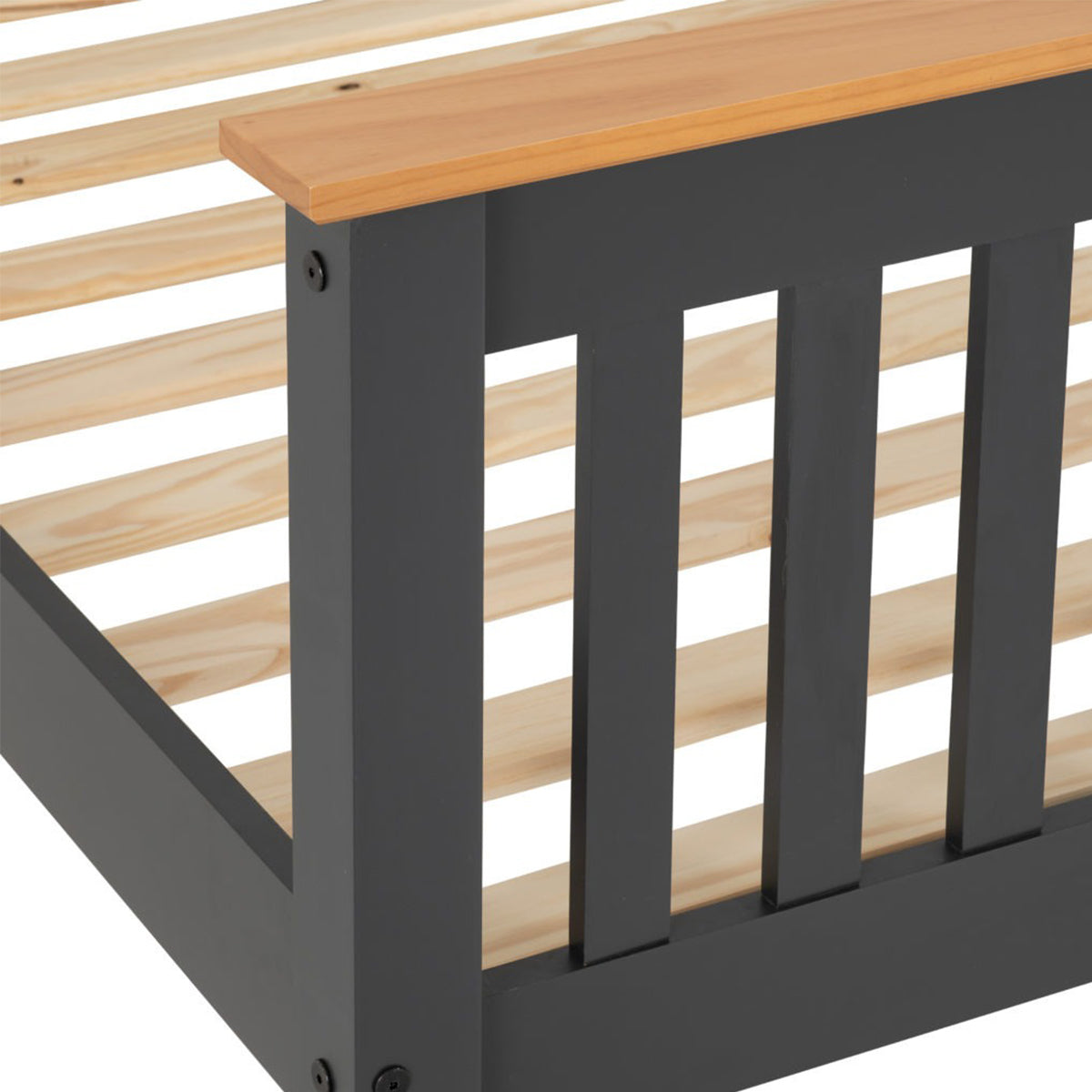 Monaco 3FT Bed High Foot End - Grey/Oak Effect