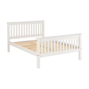Monaco 4FT Bed High Foot End - White