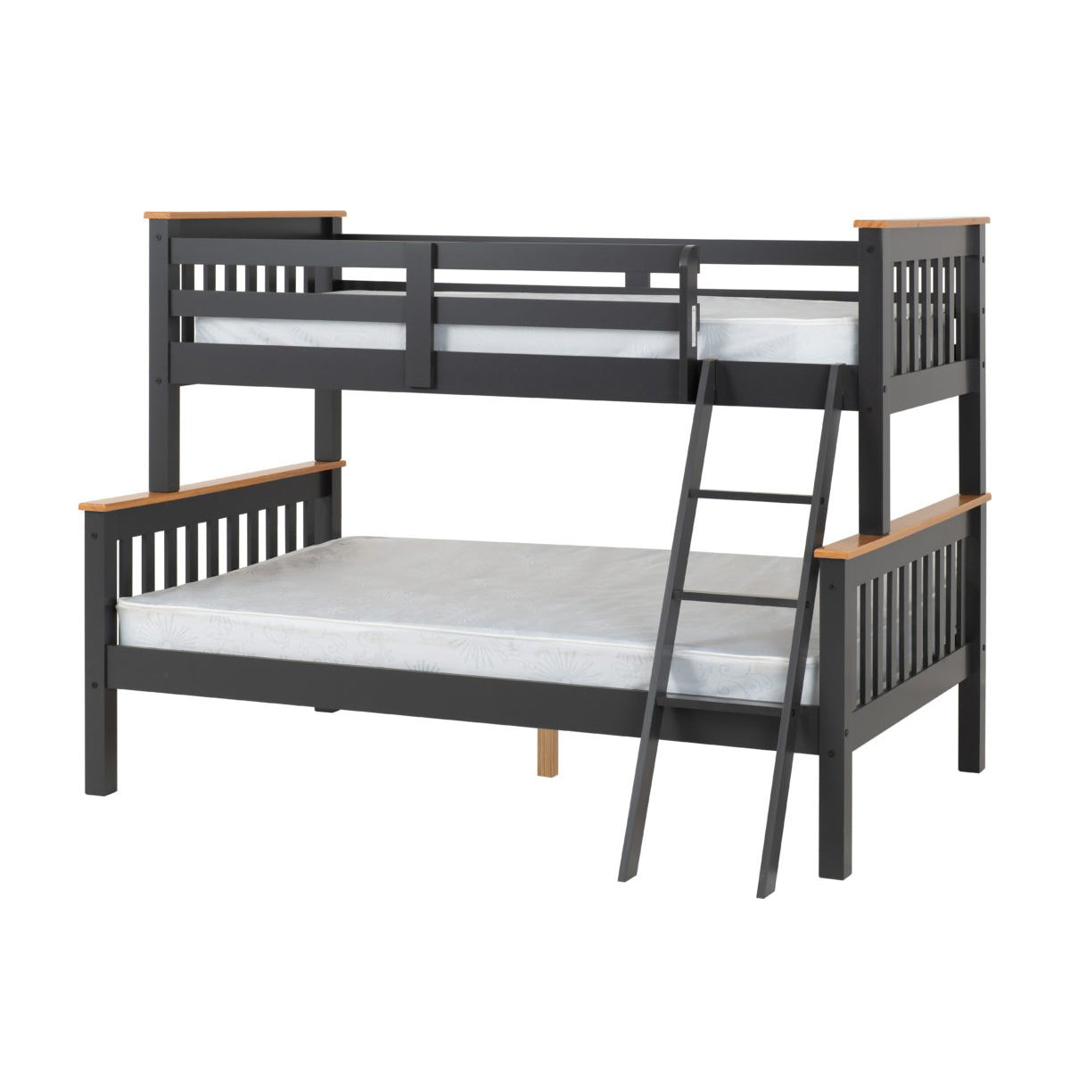 Neptune Triple Sleeper Bunk Bed - Grey/Oak Effect