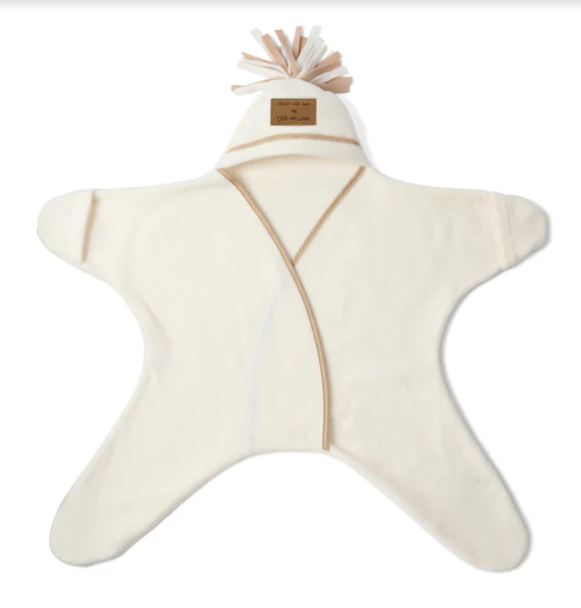 Clair De Lune Star Fleece Baby Wrap Blanket - Cream