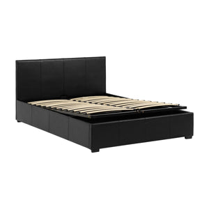 Waverley 4FT6 Storage Bed - Black Faux Leather