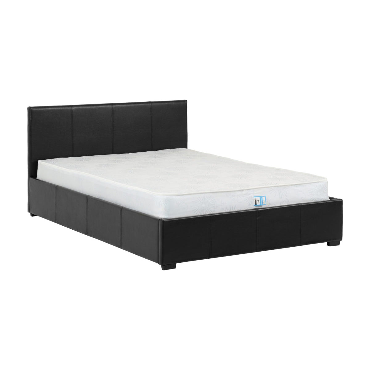 Waverley 5FT Storage Bed - Black Faux Leather