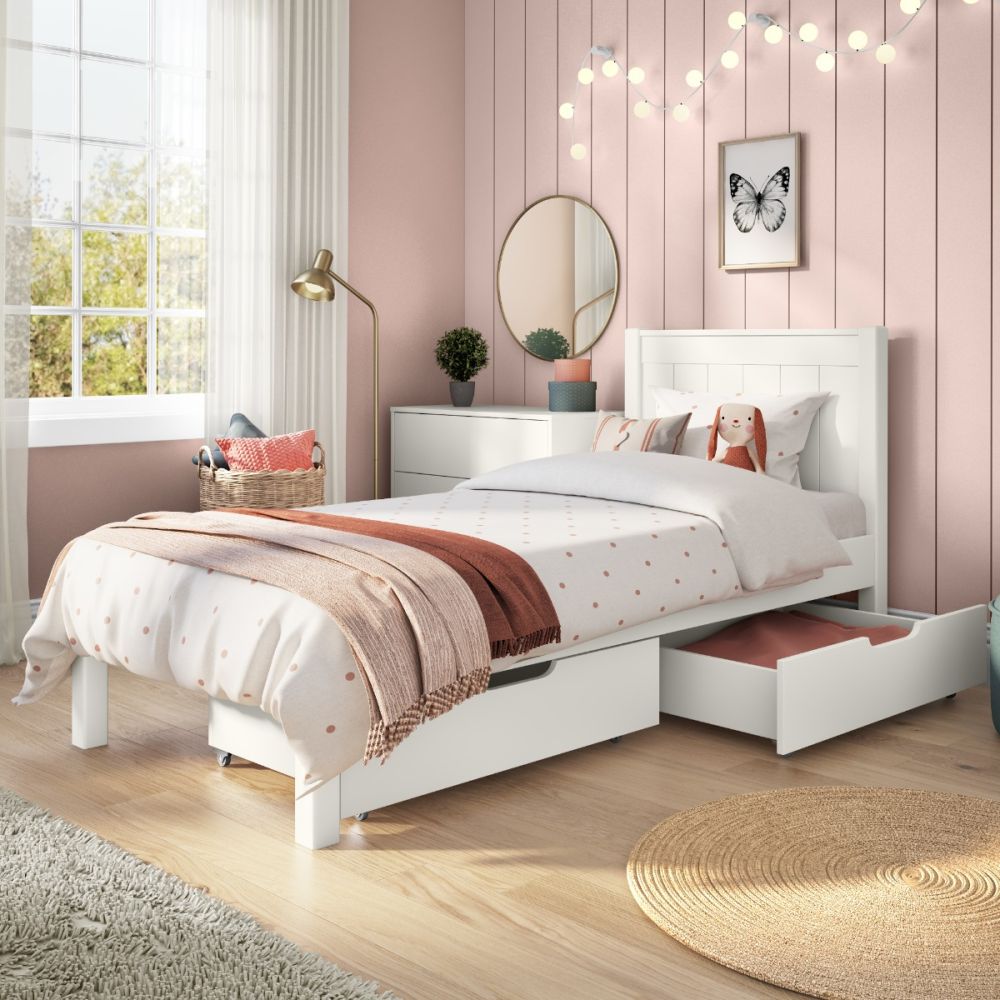Classic White Low End Single With A Pair Of Drawers 90x190cm