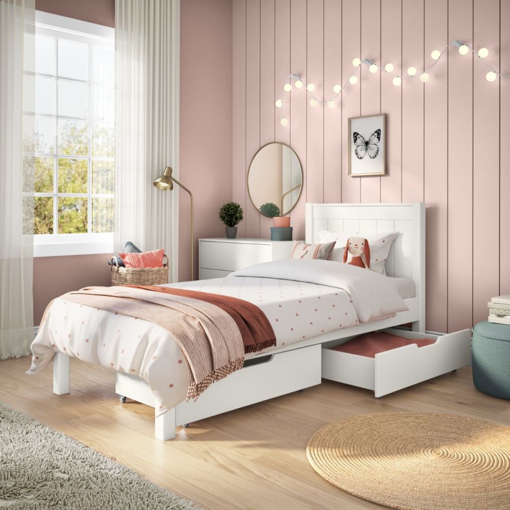 Classic White Low End Single With A Pair Of Drawers 90x190cm