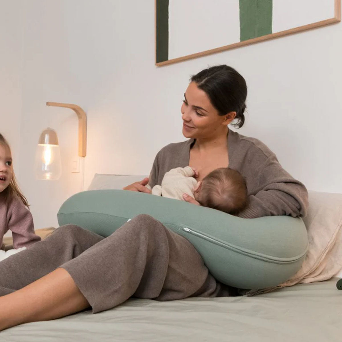 Doomoo Muslin Maternity Pillow - Jersey Green