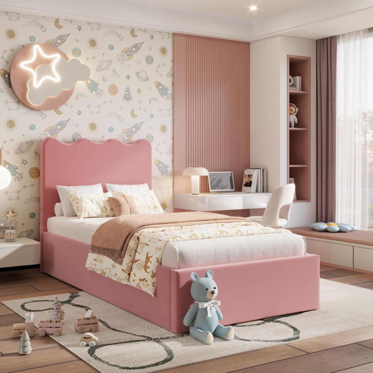 Single (3ft) / Plush Velvet Pink
