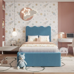 Elara Ottoman Kids Bed Baby Blue
