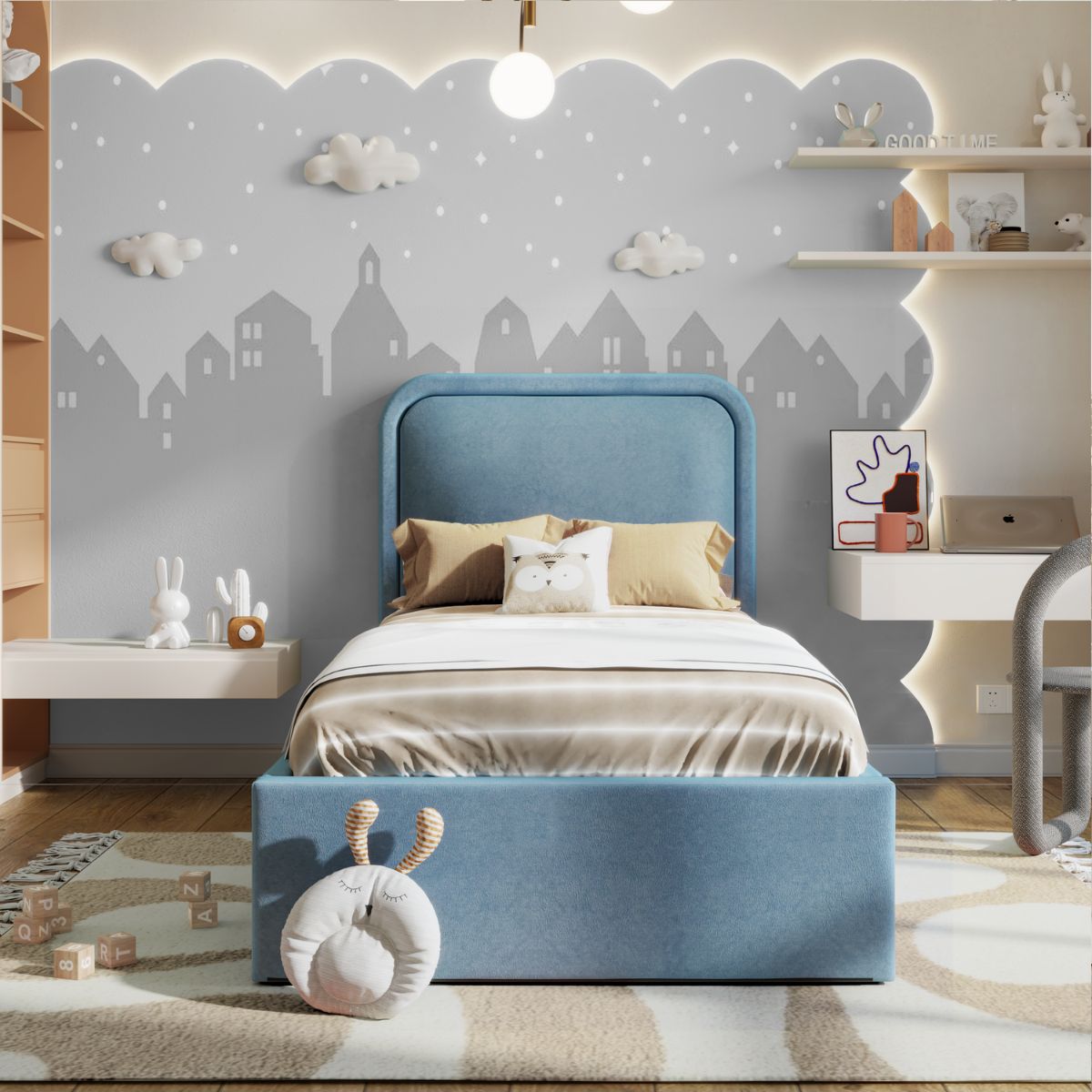 Elsie Ottoman Kids Bed Baby Blue