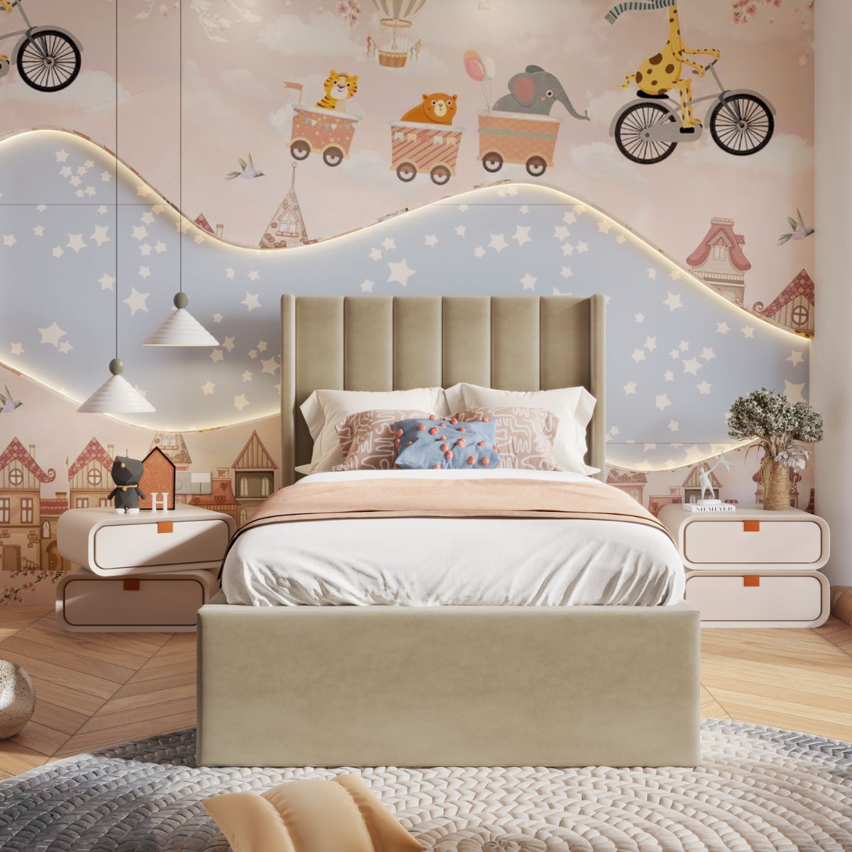 Freya Kids Bed Beige